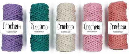 Crocheta 3Ply Twisted Macrame 10M 4mm Each Color Cotton Cord Thread for Macrame Combo Set
