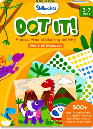 Skillmatics Art Activity - Dot It Dinosaurs, No Mess Sticker Art for Kids Ages 3, 4, 5, 6, 7