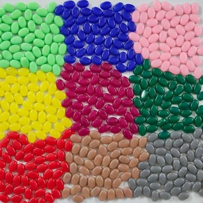 SRR Oval Shape Flat Beads 9 in 1 Colors, 450 Beads