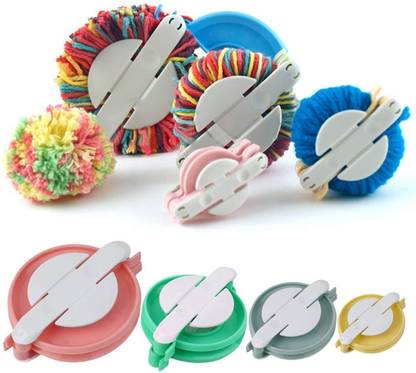 SE IMAGINE Pom-pom Maker,4 Different Sizes Pompom Maker Fluff Ball Weaver Needle Craft Tool