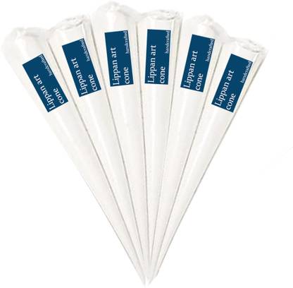 Qroof White Ceramic Cones 6 pieces ( Paste) for Arts & Crafts, Lippan Art
