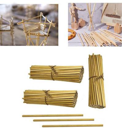 Dhinchak Bamboo sticks for Art & Craft , DIY , School Projects & Kulfi Making (Pack of 50 Pieces , 9" length)