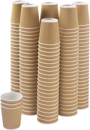 इंशन Disposable Ripple Paper Cup for Hot Coffee/Drinks ( 150ml, 80 Pcs