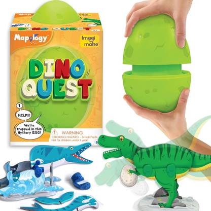 Imagimake Mapology DINO QUEST Set - D Puzzle Dinosaur Toys, Age 5 To 8 Years+