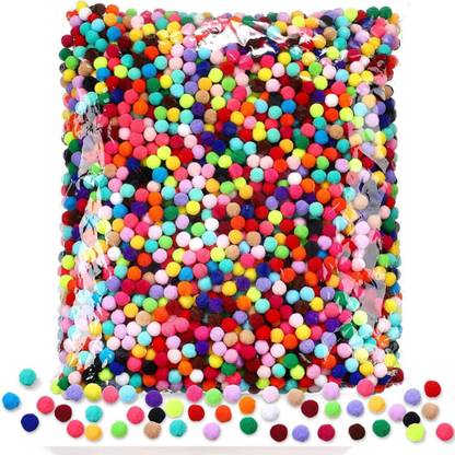KRAFTMASTERS Pom Pom Balls Colorful Pompom Ball for CraftsDecorations,KidsProject(1Cm 300Pcs)