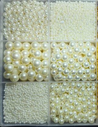 Nihaal 6 Size pearls beads for jwellery makeing ( 3 to 12 mm size 3000 pieces)