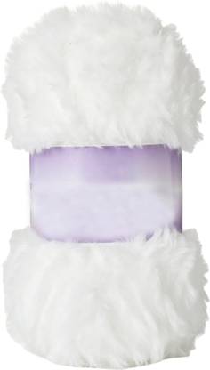 PRANSUNITA Super Soft Faux Fur Chunky Wool Yarn for Knitting and Crochet Project, 100 gm (White)