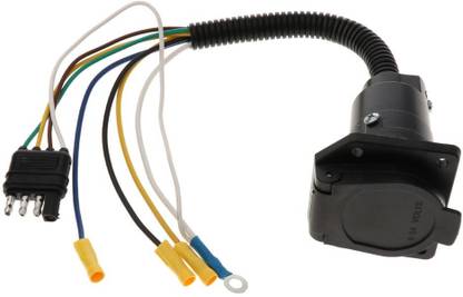 Lyla RV Taillight Harness Adapter Trailer Wiring Plug Tail Lamp Converter 4 Pin Flat