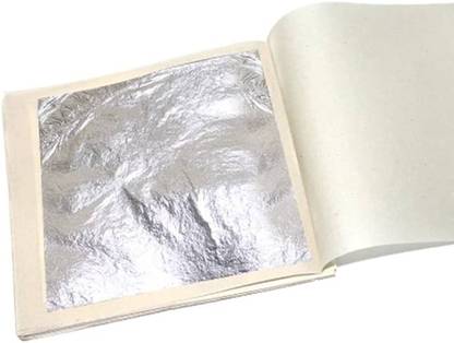 ask vark wala A.K 20 sheets asli chandi ka vark pure veg leaf (6X4IN) A-138
