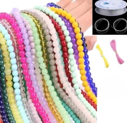 ELCETRATD JEWELLERY colorful beads combo with elastic for making bracelet total 300