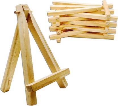 PRANSUNITA Mini Wooden Display Easel Size 6 inches - A-Frame Display Stand Pack of 10 pcs