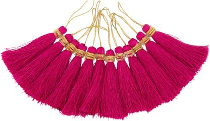 Patwa Traders (PINK) Tassel Garland, Pack of 12, for Jewellery, Saree, Dress, Crafting