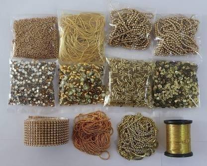 craftistics Embroidery Aari Work Material Gold Essential Combo, MINI Kit for Embroidery SP2