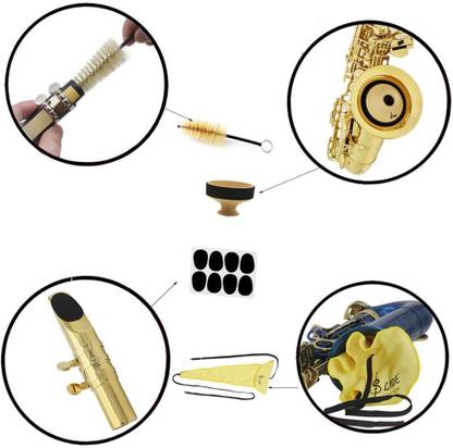 Lyla 4 in 1 Saxophone Parts Passing Cloth Sax Mute Flute Head Brush