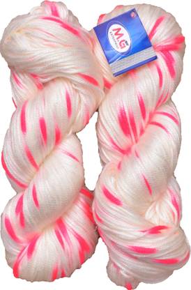 M.G Enterprise Joy Cream (200 gm) Wool Hank Hand knitting wool / Art Craft soft fingering crochet hook yarn, needle knitting yarn thread dyed.