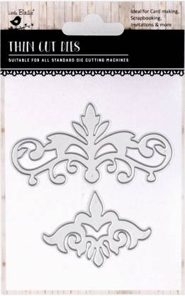 LITTLE BIRDIE Swirl Flora Thin Cut Dies - For Card Making and Scrapbooking 2pc