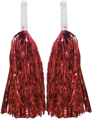 ASIAN HOBBY CRAFTS Pom Poms for Cheerleading, Red : Pack of 2 Size :10" Inches