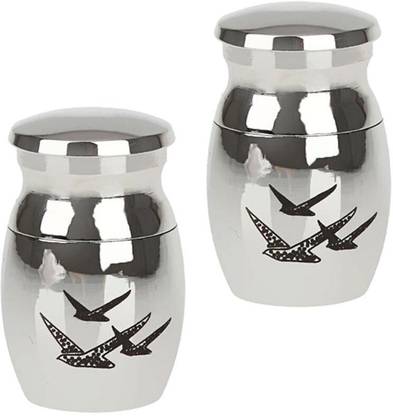Lyla 2pcs Pigeon Pattern Keepsake Cremation Ashes Urn Funeral Container Jar Mini