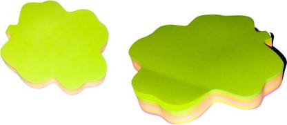 Kunfaya Leaf Shape Sticky Notes, Pads of 100 Sheets (3 x 3" ), Assorted Neon Colours