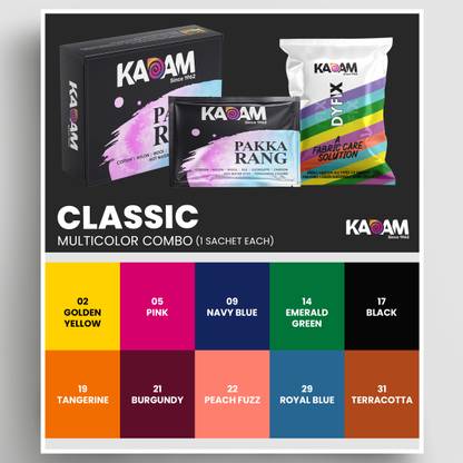 KADAM #1 Classic, 10 Shades Multicolor Fabric Dyes