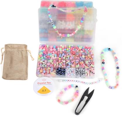 ambitieux DIY Bracelet Making Kit Plastic Mix Color Evil eye Beads Box With Accessories