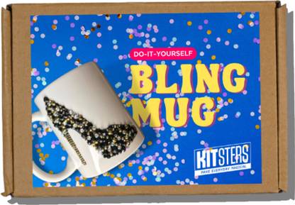 Kitsters DIY Bling Mug Kit | Crystal Bedazzled Rhinestone Mug|Fun Activity for Kids