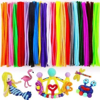 KRAFTMASTERS 100 pcs pipe cleaner craft supplies multi color stem for craft
