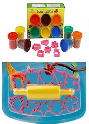 anjanaware Kids Play Dough Modelling clay with tool set pcs and Moulds