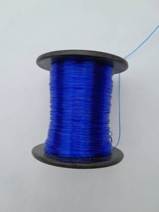 PriyaBeads Blue Nylon Plastic Non Elastic Beading Cords For Jewelry Making (0.5mm)