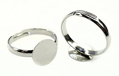 CRAFTLOVE Ring Bases for Jewelry Making Supplies Findings (Silver) - Pack of 10