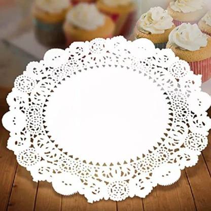 Satyam Kraft 100 Pcs Round Paper Doilies for Multipurpose Use (5 Inch)