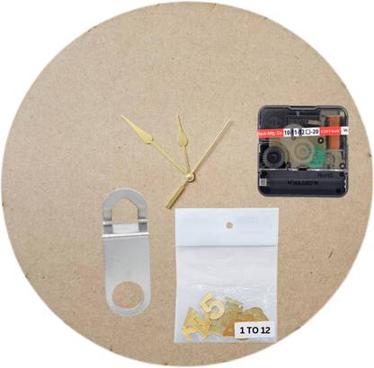 R H lifestyle Round Wooden Clock Making Kit DIY Resin Art Clock Materials, 10 Inch