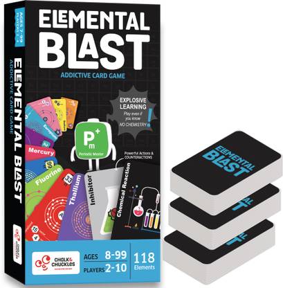 Chalk and Chuckles Card Game- Elemental Blast Periodic Table Game for Kids for Age 10 to 15