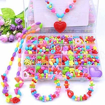 TREXEE DIY Beads Bracelets Necklace Hairband and Rings Craft Kits (10-Bead Set)