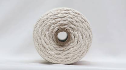 Dk Craft Touch Off White 6mm (50m) Twisted Macrame Cotton Thread/Cord Roll For Craft Work