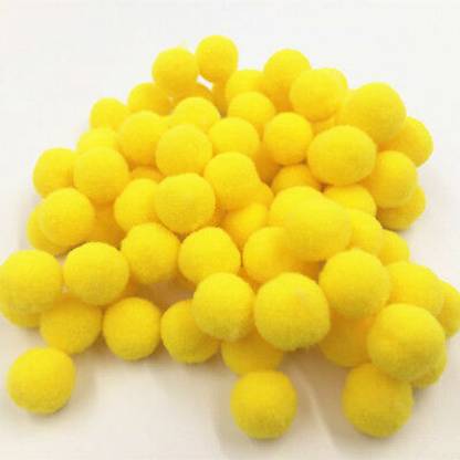 MOREL YELLOW POM POM BALLS 20 MM USED IN JEWELLERY & TORAN MAKING, ART & CRAFT PACK 50