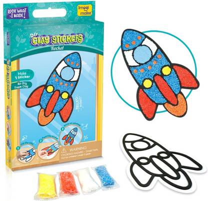 Imagimake Fleximos Rocket DIY Window Art – Dotz Multi-colour Air Dry Clay