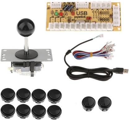 Lyla Zero Delay USB Encoder + 5 Pin PC Joystick + 10 x Replacement Push Buttons DIY P