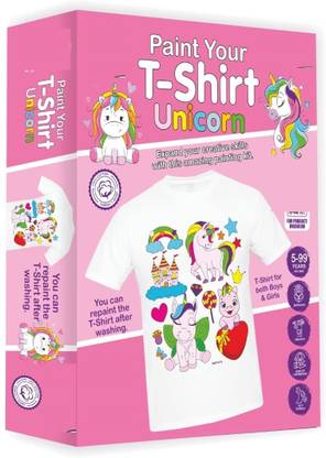 zokato Paint your T-shirt unicorn theme.A perfect STEAM powered kit for kids.