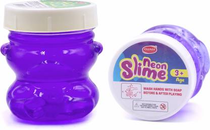333MART Neon Slime Kit Soft Non-Toxic For Boys Girls 5+ Age Each 100ml (Blue Pack of 2)