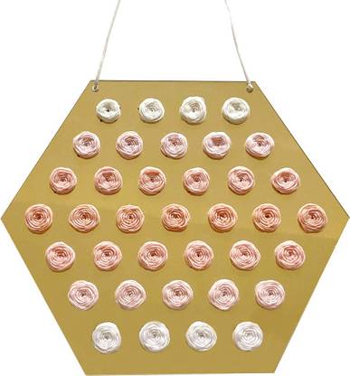EmbroideryMaterial.com DIY Home Décor Wall Hanging Kit Rose Flower Pattern Golden Acrylic Sheet