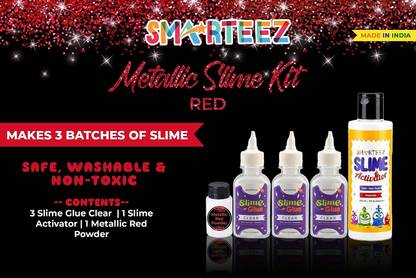 SMARTEEZ Metallic Slime Kit Red | Red Slime | Metallic Slime | Jelly Putty Kit