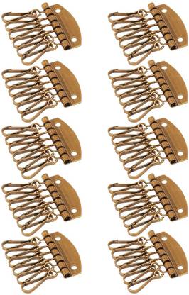 Lyla Key Chain with 6 Hooks Metal Wallet Key Row for DIY Handmade Christmas Style B