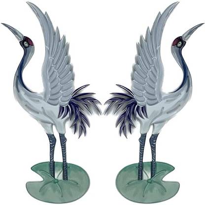 ANI ACCESSORIES Siberian Crane 2pcs Iron on Patch, Cloth Sticker PVC Patches for DIY Art & Craft