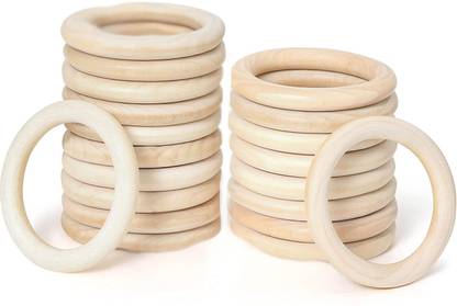 Craft Affair | 5cm Macrame Wooden Rings | Natural Smooth Rings for DIY Art & Craft Projects
