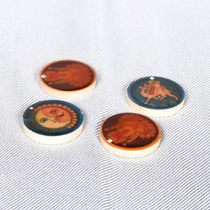 DeLemon Round Resin Pendants with Printed Designs for Jewelry Making and Crafts 250g