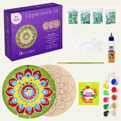decordial Lippan Art Materials kit with colours, mirrors clay