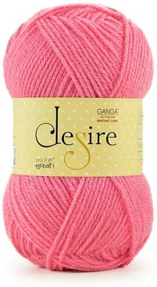 GANGA Desire Hand Knitting and Crochet yarn (Flamingo) (200gms)
