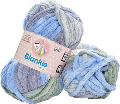 Simi Enterprise Knitting Yarn Thick Chunky Wool, Blankie Airforce 200 gm ART- AAEI