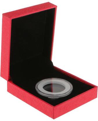 Lyla Fancy Single Coin Holder Display for 38MM Commemorative Coins Gift Box Red